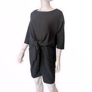 ASOS black crew neck knot front dress size 10
